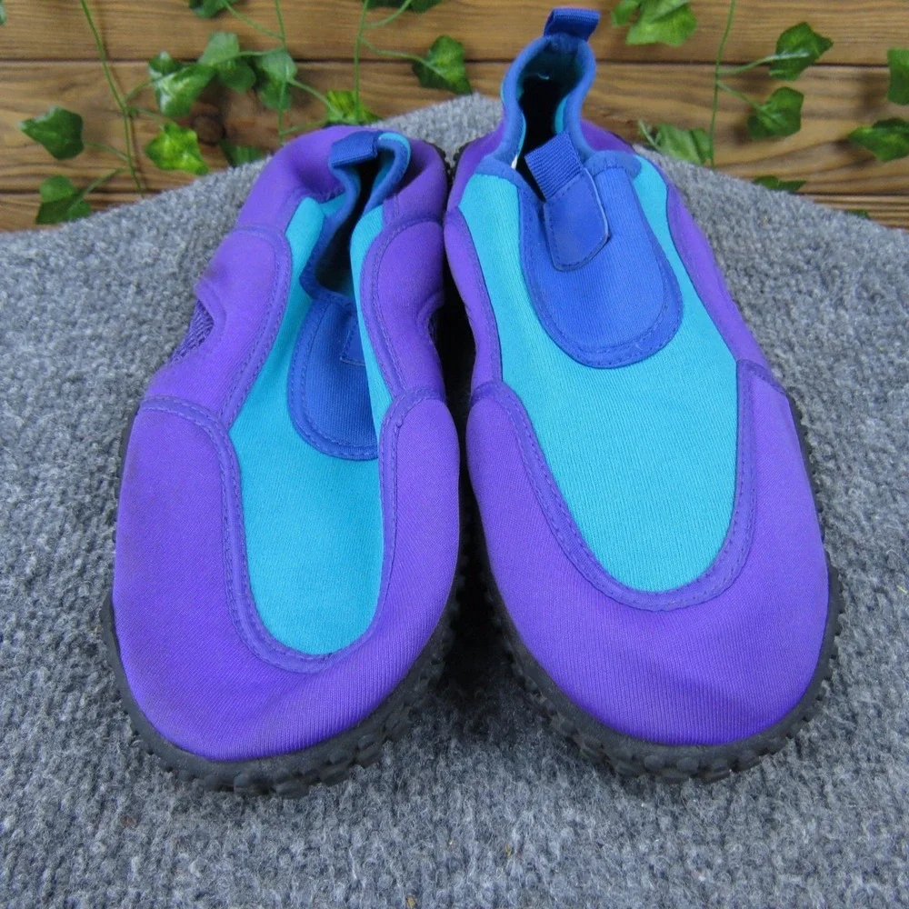 Water Sock Women 9‎ Purple Blue Textile Slip-On Aqua Shoes Lightweight